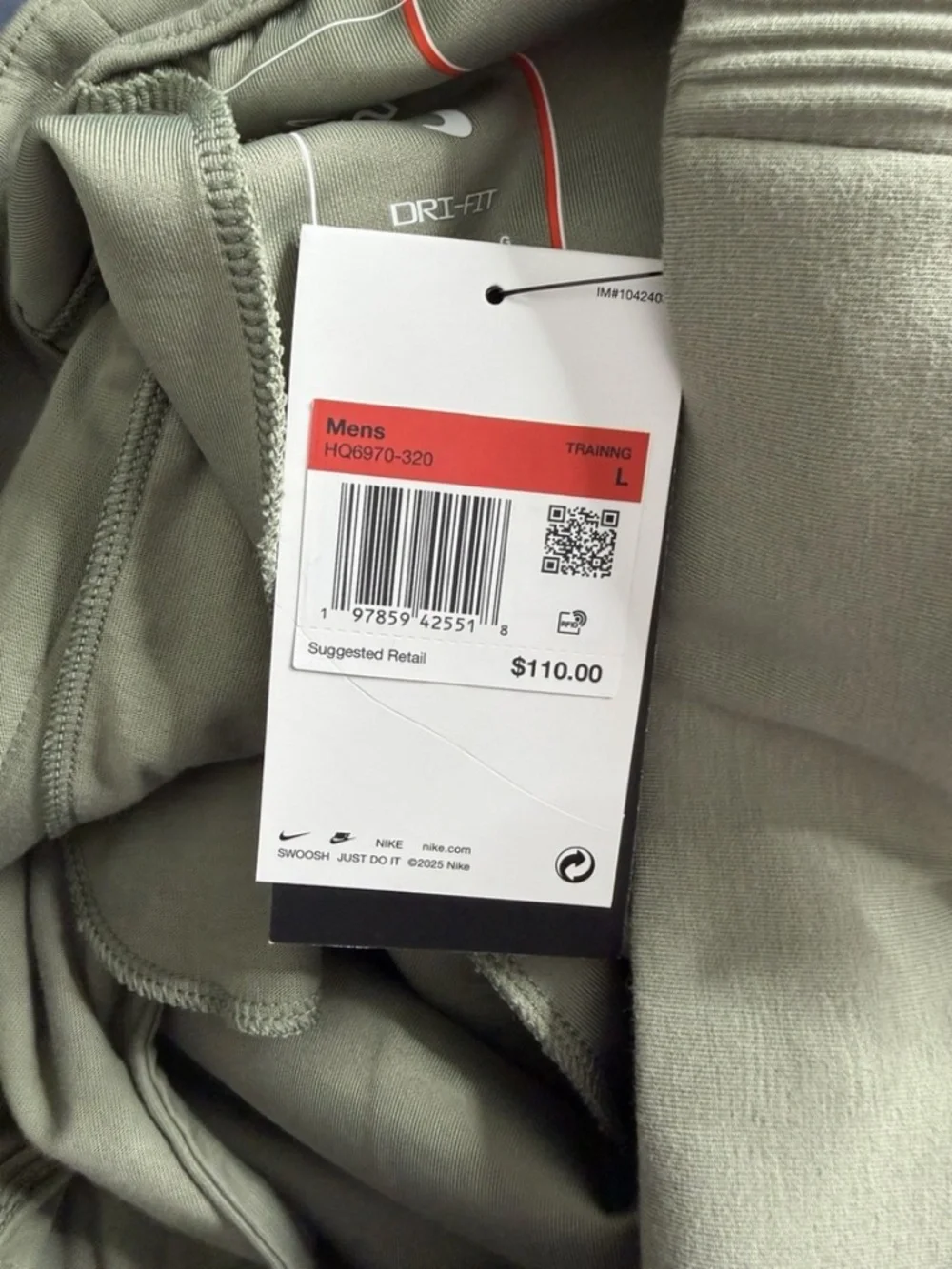 Nike 24.7 ImpossiblySoft Dri-FIT Pants Light Green HQ6970-320 Mens Large NEW
